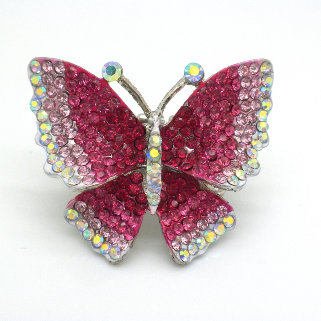 Crystal Large Butterfly Ring 23$